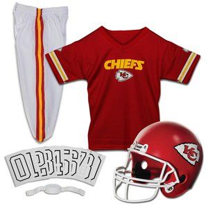 KANSAS CITY CHIEFS NFL Kids Football Uniform Set Football Helmet, Jersey, Pants